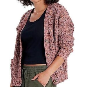 Beautiful Confetti Pink Knit Button Down Long Sleeve Cardigan🩷